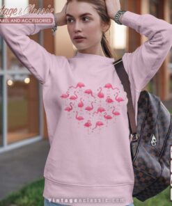 Flamingo Heart Happy Valentines Day Sweatshirt Flamingo Lovers Shirt