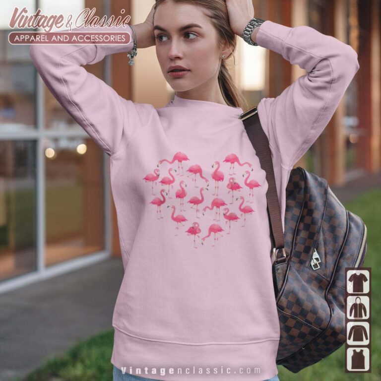 Flamingo Heart Happy Valentines Day Sweatshirt Flamingo Lovers Shirt Flamingo Heart Happy Valentines Day Sweatshirt Flamingo Lovers Shirt