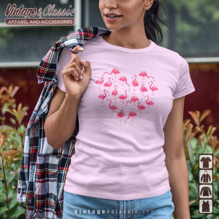 Flamingo Heart Happy Valentines Day Tshirt Flamingo Lovers Shirt Flamingo Heart Happy Valentines Day Tshirt Flamingo Lovers Shirt