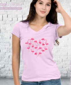 Flamingo Heart Happy Valentines Day Vneck Flamingo Lovers Shirt