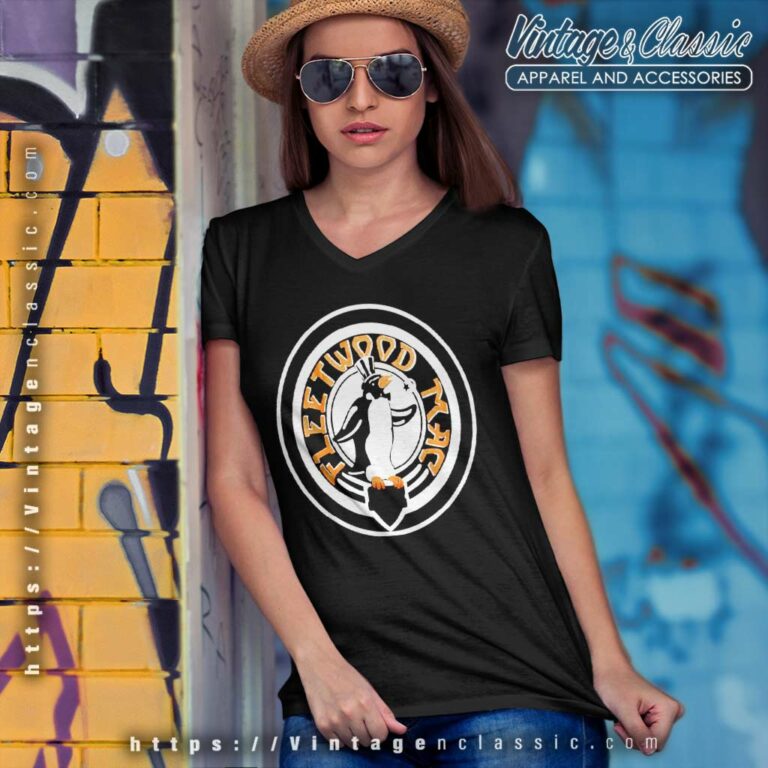 Fleetwood Mac Penguin V Neck TShirt Fleetwood Mac Penguin V Neck TShirt