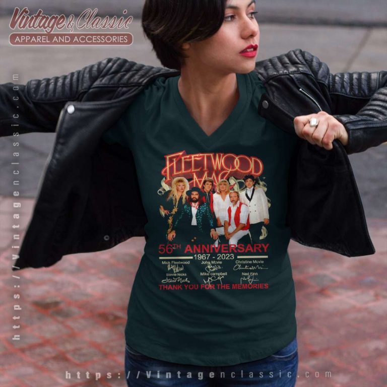 Fleetwood Mac Shirt 56tht Anniversary 1967 2023 Thank You For The Memories V Neck TShirt Fleetwood Mac Shirt 56tht Anniversary 1967 2023 Thank You For The Memories V Neck TShirt