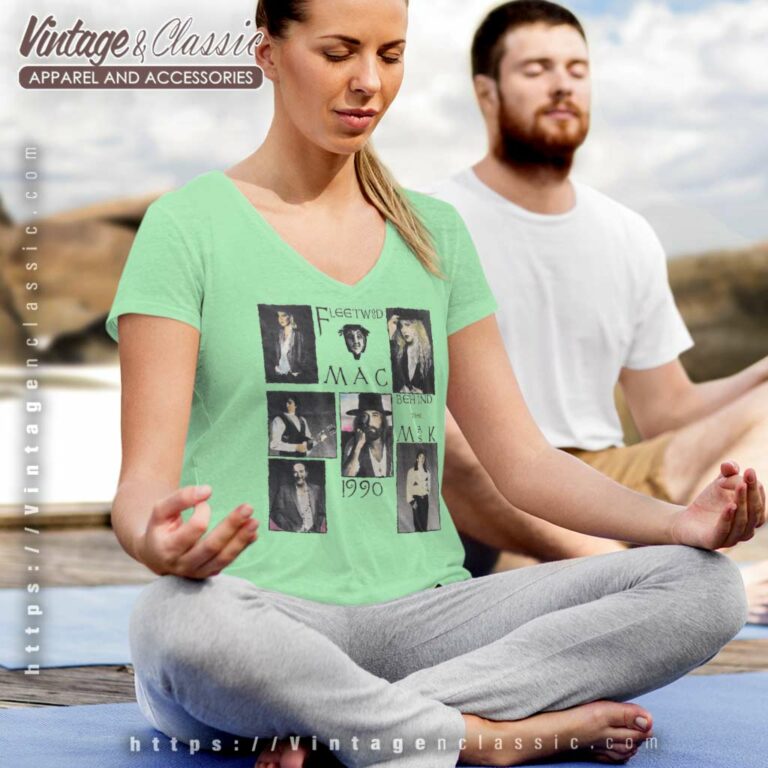 Fleetwood Mac Shirt Behind The Mask 1990 V Neck TShirt Fleetwood Mac Shirt Behind The Mask 1990 V Neck TShirt