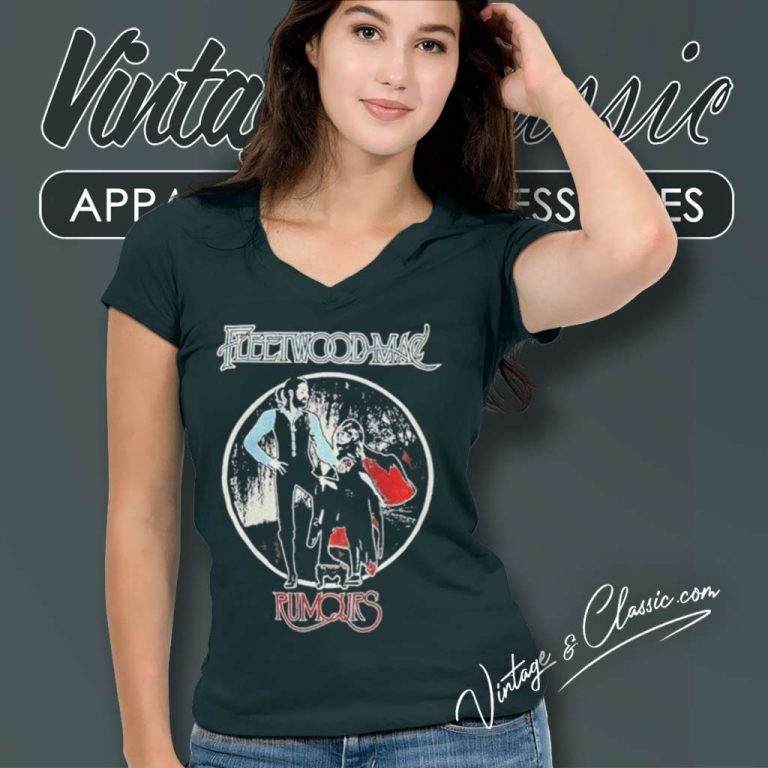 Fleetwood Mac Shirt Rumors Rock Band Graphic V Neck TShirt Fleetwood Mac Shirt Rumors Rock Band Graphic V Neck TShirt