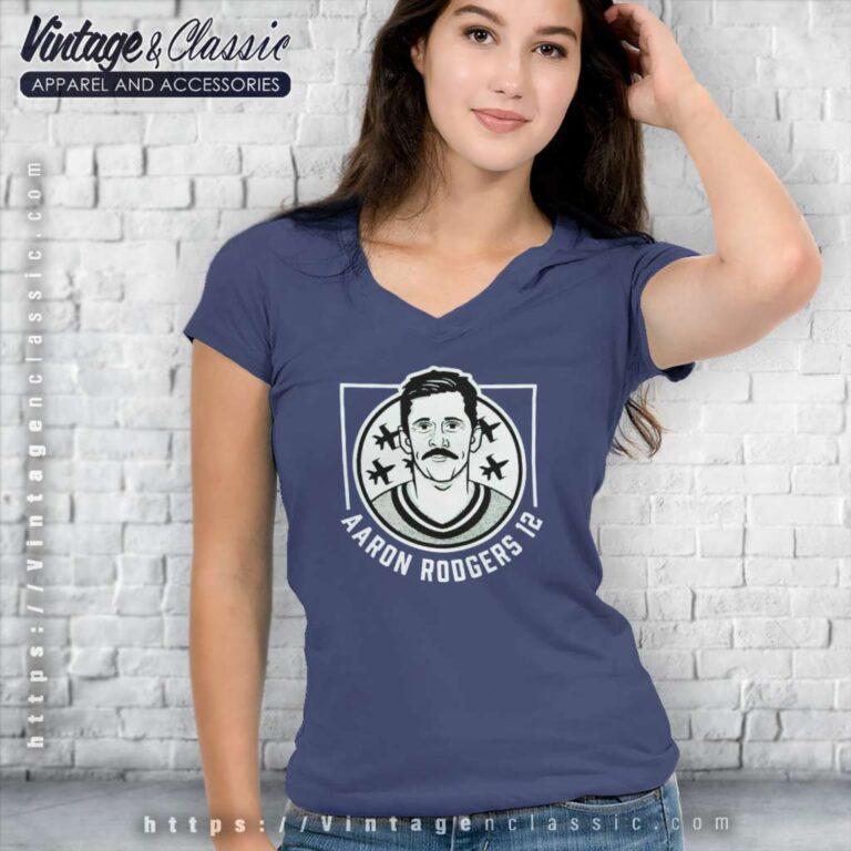 Flight 12 Aaron Rodgers Football Shirt V Neck TShirt Flight 12 Aaron Rodgers Football Shirt V Neck TShirt