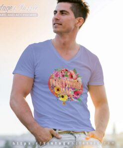 Floral Retro Fleetwood Mac Band V Neck TShirt