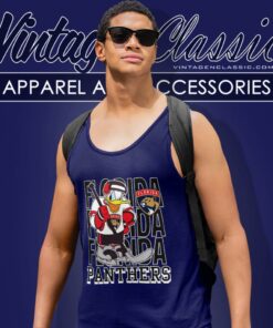 Florida Panthers Donald Duck Hockey Cartoon Tank Top Racerback