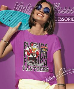 Florida Panthers Donald Duck Hockey Cartoon Women T Shirt