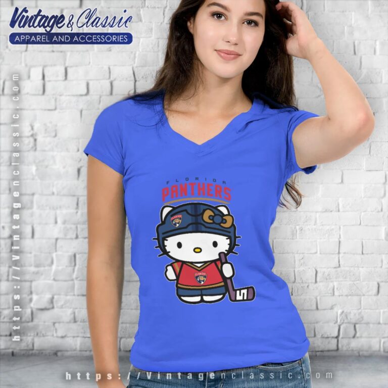 Florida Panthers Hello Kitty Shirt V Neck TShirt Florida Panthers Hello Kitty Shirt V Neck TShirt
