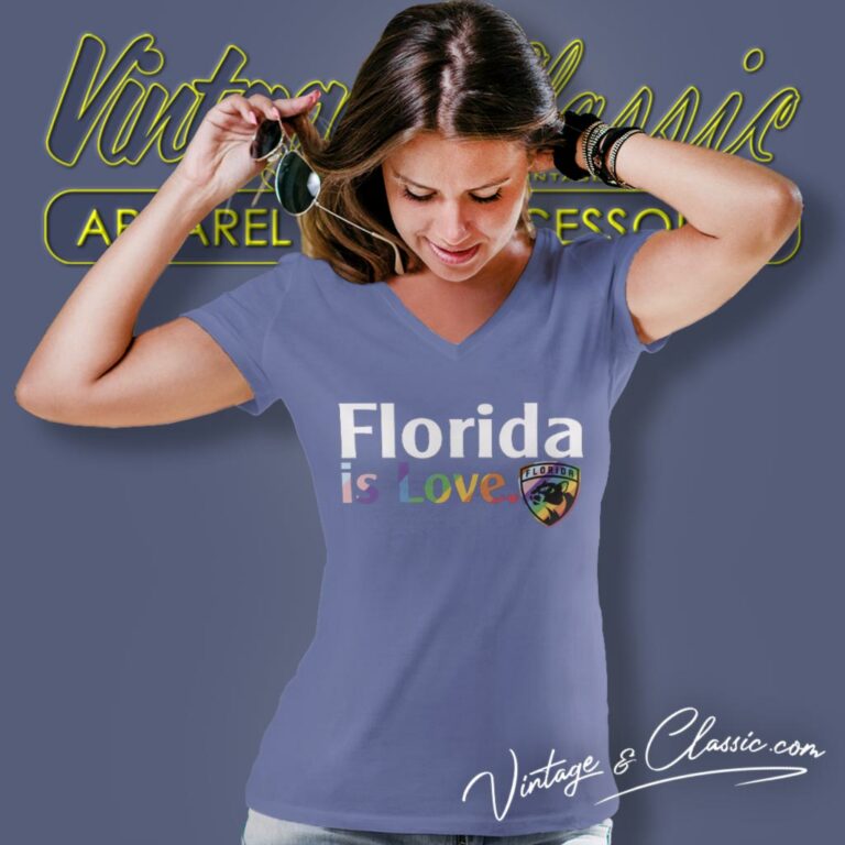 Florida Panthers Is Love City Pride V Neck TShirt Florida Panthers Is Love City Pride V Neck TShirt