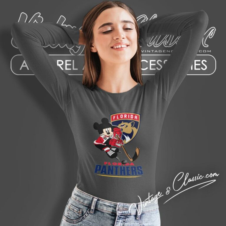 Florida Panthers Mickey Mouse Disney Hockey Long Sleeve Tee Florida Panthers Mickey Mouse Disney Hockey Long Sleeve Tee