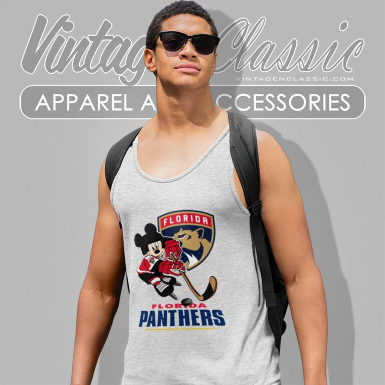 Florida Panthers Mickey Mouse Disney Hockey Tank Top Racerback Florida Panthers Mickey Mouse Disney Hockey Tank Top Racerback