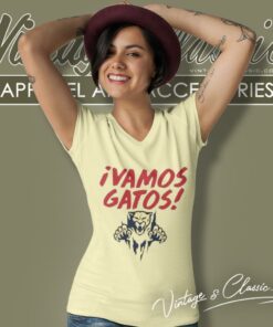 Florida Panthers Vamos Gatos Leaping Cat V Neck TShirt 1