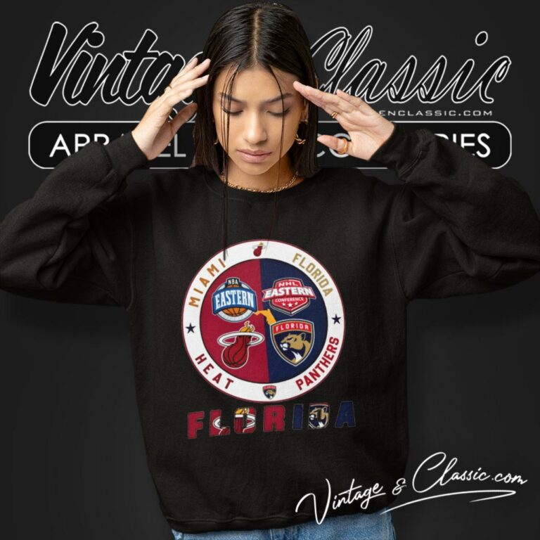 Florida Panthers Vs Miami Heat Nba Eastern Nhl Eastern Conference Sweatshirt Florida Panthers Vs Miami Heat Nba Eastern Nhl Eastern Conference Sweatshirt
