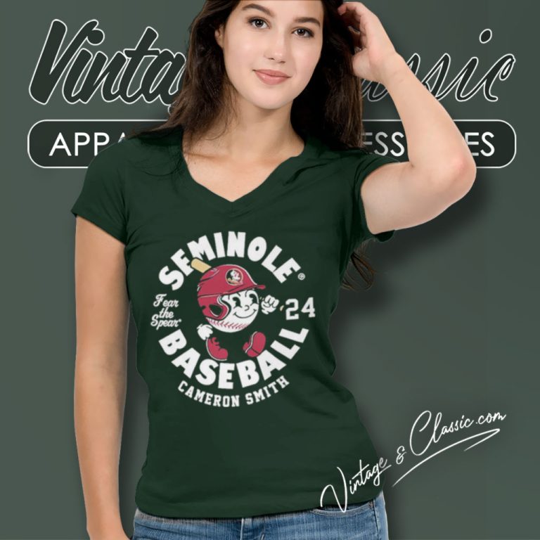 Florida State Seminoles Cameron Smith 2023 Ncaa Baseball V Neck TShirt Florida State Seminoles Cameron Smith 2023 Ncaa Baseball V Neck TShirt