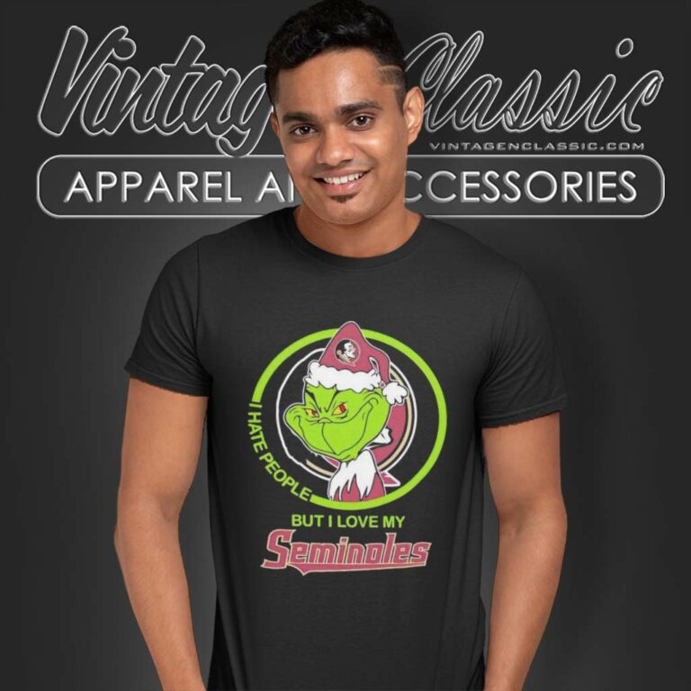 Florida State Seminoles Ncaa Christmas Grinch Shirt I Hate People But I Love My Florida State T Shirt Florida State Seminoles Ncaa Christmas Grinch Shirt I Hate People But I Love My Florida State T Shirt