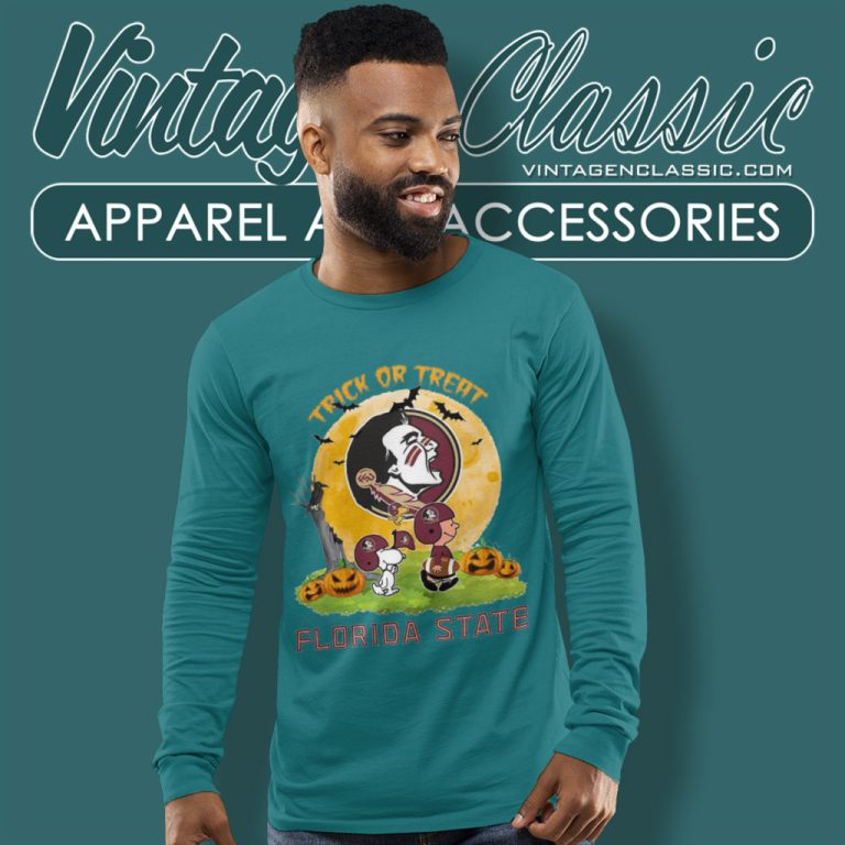 Florida State Seminoles Shirt Snoopy Trick Or Treat Halloween Long Sleeve Tee Florida State Seminoles Shirt Snoopy Trick Or Treat Halloween Long Sleeve Tee