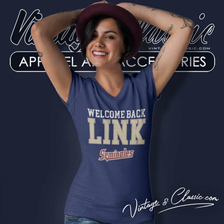 Florida State Seminoles Welcome Back Link V Neck TShirt Florida State Seminoles Welcome Back Link V Neck TShirt