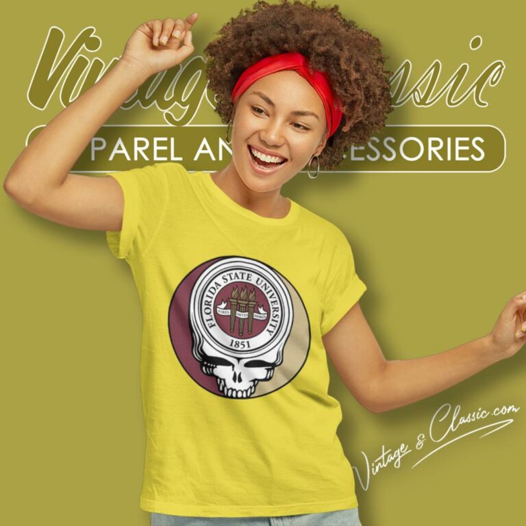 Florida State University Grateful Dead Steal Your Face Women T Shirt Florida State University Grateful Dead Steal Your Face Women T Shirt