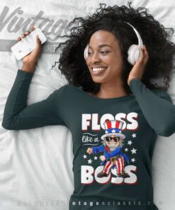 Floss Like A Boss 4th Of July Long Sleeve Tee