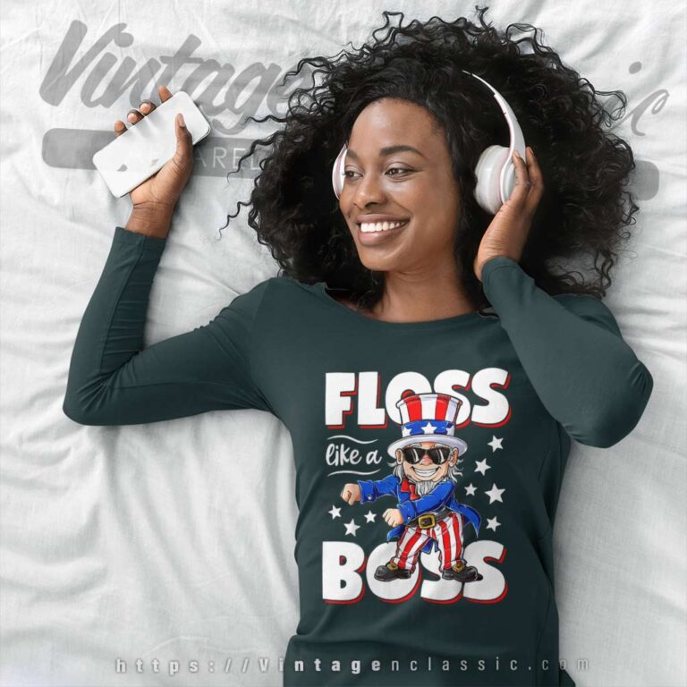 Floss Like A Boss 4th Of July Long Sleeve Tee Floss Like A Boss 4th Of July Long Sleeve Tee
