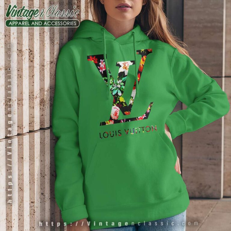Floral Louis Vuitton Logo Hoodie Floral Louis Vuitton Logo Hoodie