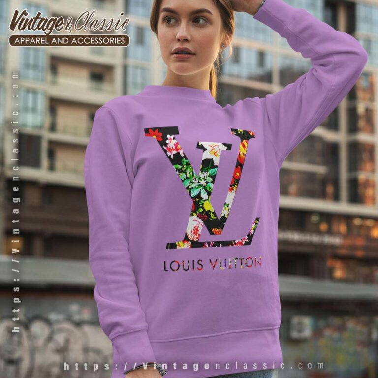 Floral Louis Vuitton Logo Sweatshirt Floral Louis Vuitton Logo Sweatshirt