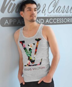 Floral Louis Vuitton Logo Tank Top Racerback