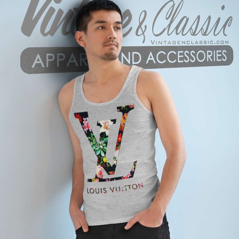 Floral Louis Vuitton Logo Tank Top Racerback Floral Louis Vuitton Logo Tank Top Racerback