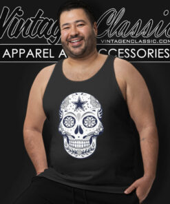 Flower Skull Dallas Cowboys Tank Top Racerback