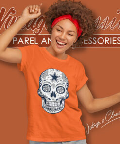 Flower Skull Dallas Cowboys Women T Shirt