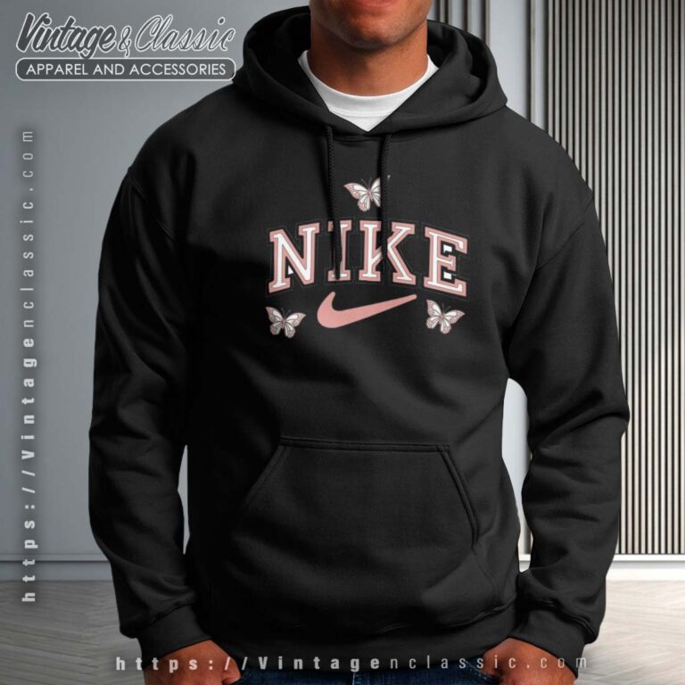 Flowers Butterfly Nike Logo Hoodie Flowers Butterfly Nike Logo Hoodie