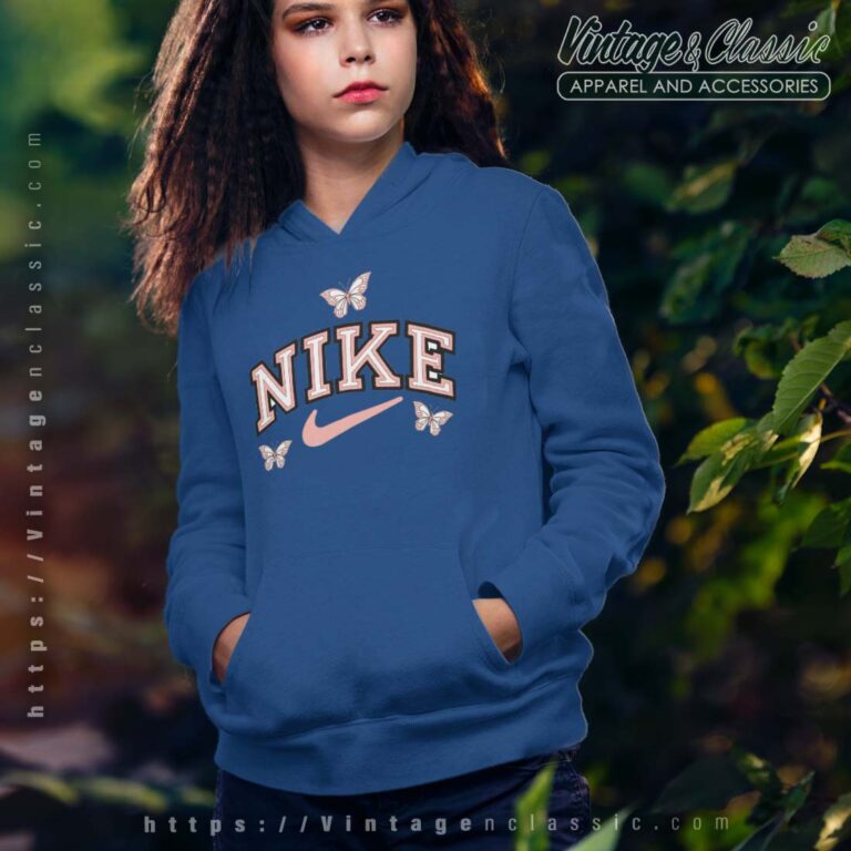 Flowers Butterfly Nike Logo Hoodie Youth Flowers Butterfly Nike Logo Hoodie Youth