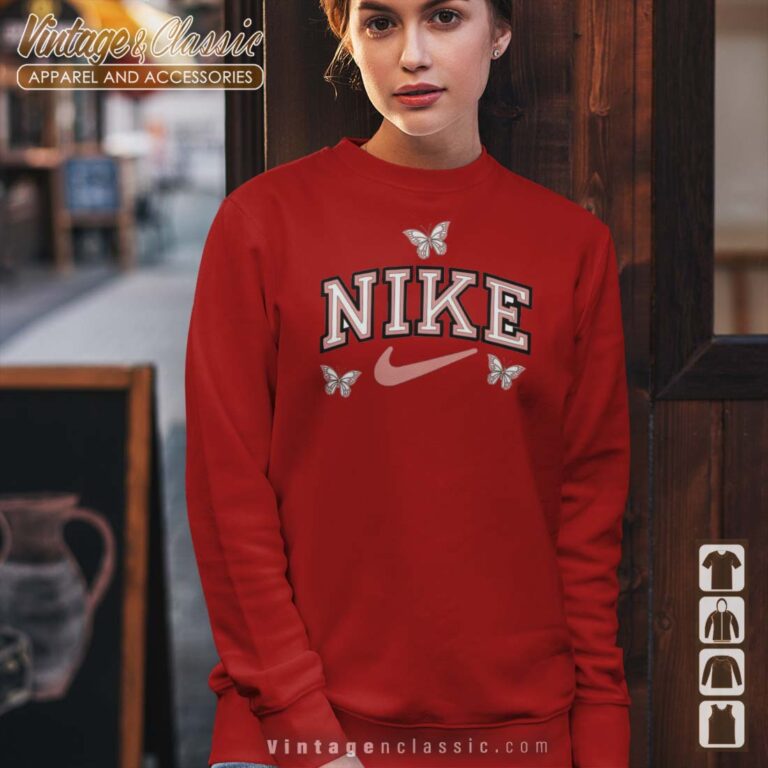 Flowers Butterfly Nike Logo Sweetshirt Flowers Butterfly Nike Logo Sweetshirt