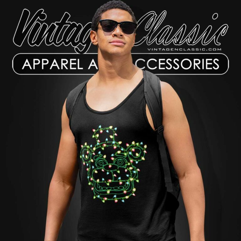 Fnaf Christmas Lights Freddy Face Tank Top Racerback Fnaf Christmas Lights Freddy Face Tank Top Racerback