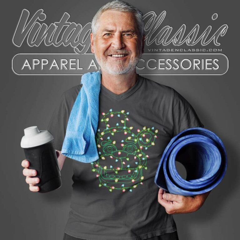 Fnaf Christmas Lights Freddy Face V Neck TShirt Fnaf Christmas Lights Freddy Face V Neck TShirt