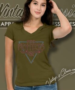 Foo Fighters Disco Outline Band Logo V Neck TShirt