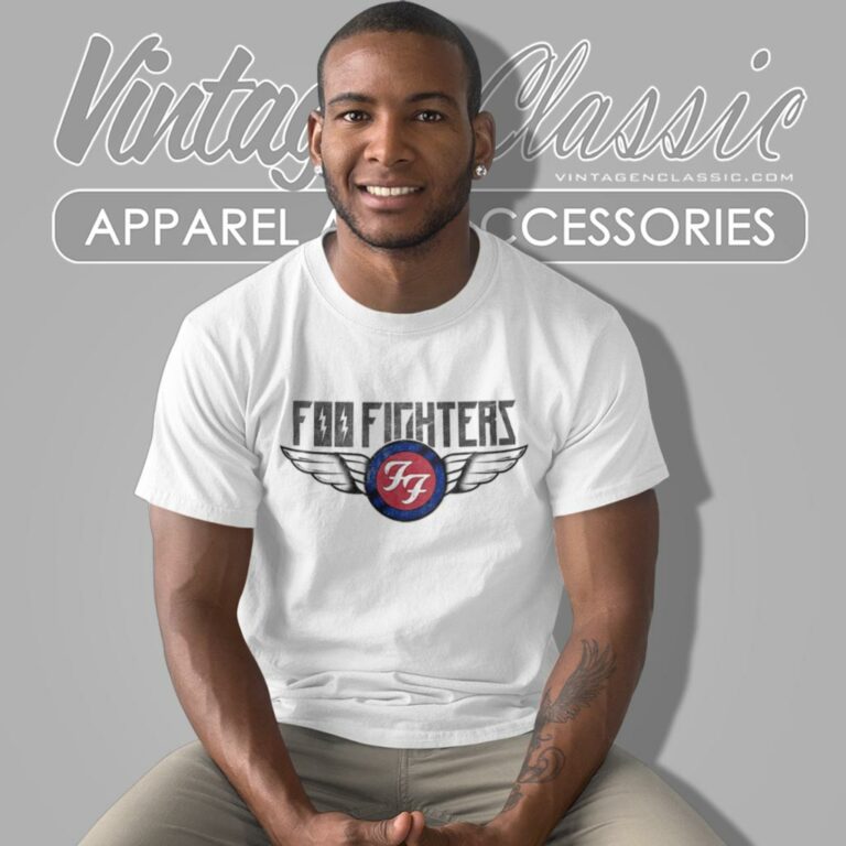 Foo Fighters Flash Wings Band Logo T Shirt Foo Fighters Flash Wings Band Logo T Shirt