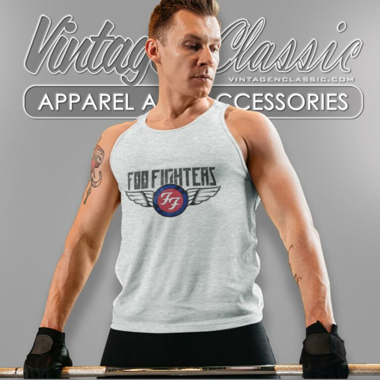 Foo Fighters Flash Wings Band Logo Tank Top Racerback Foo Fighters Flash Wings Band Logo Tank Top Racerback