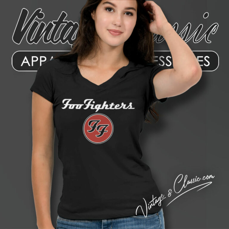 Foo Fighters Original Logo V Neck TShirt Foo Fighters Original Logo V Neck TShirt