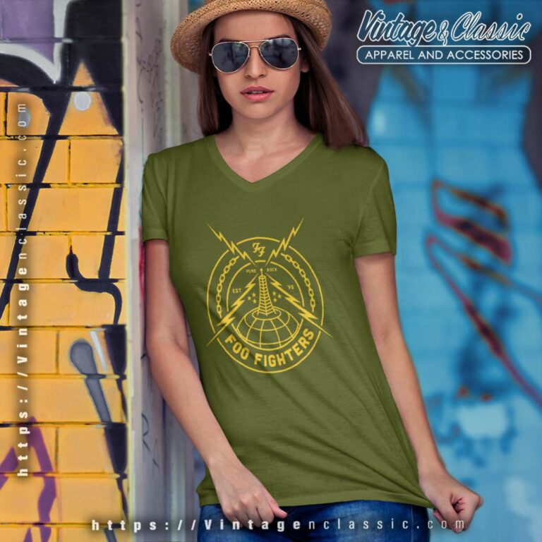 Foo Fighters Pure Rock V Neck TShirt Foo Fighters Pure Rock V Neck TShirt