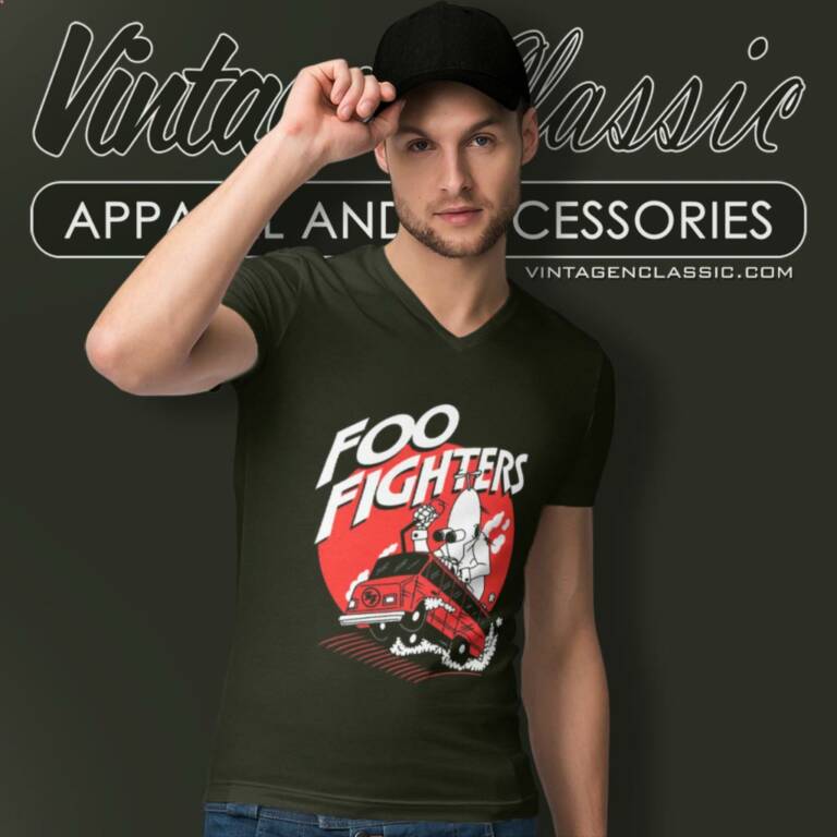 Foo Fighters Racing V Neck TShirt Foo Fighters Racing V Neck TShirt