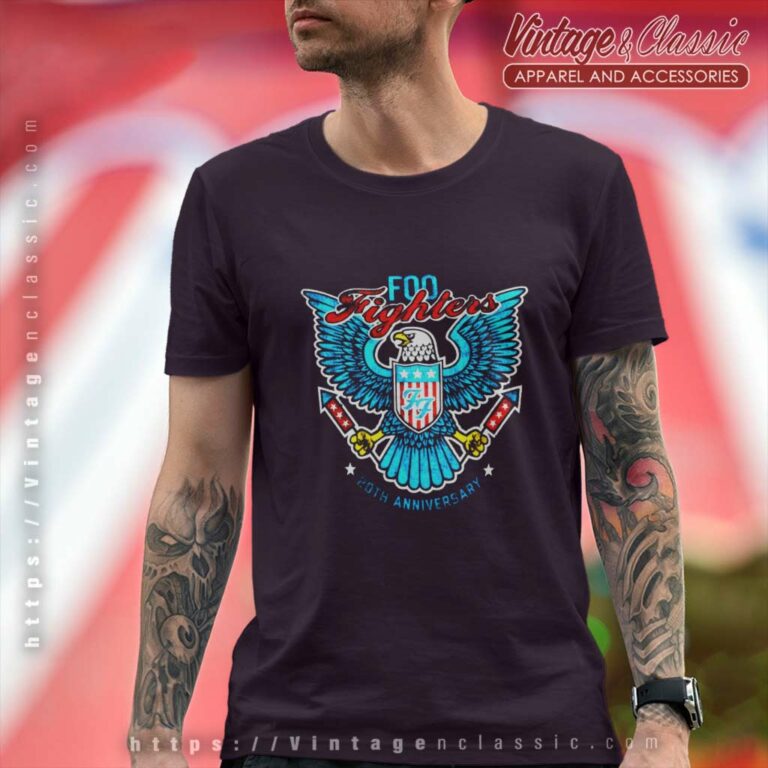 Foo Fighters Shirt 20th Anniversary Eagle Logo T Shirt Foo Fighters Shirt 20th Anniversary Eagle Logo T Shirt