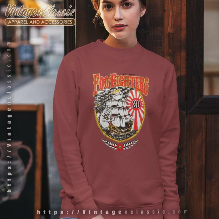 Foo Fighters Shirt 20th Anniversary Ship Logo Sweatshirt Foo Fighters Shirt 20th Anniversary Ship Logo Sweatshirt