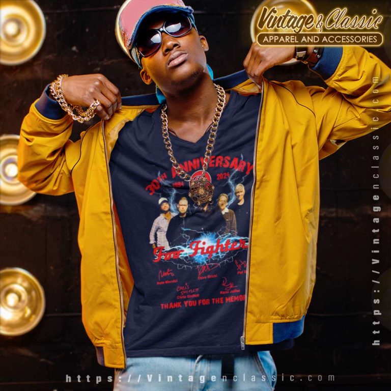 Foo Fighters Shirt 30 Years Thank You For The Memories Signatures V Neck TShirt Foo Fighters Shirt 30 Years Thank You For The Memories Signatures V Neck TShirt