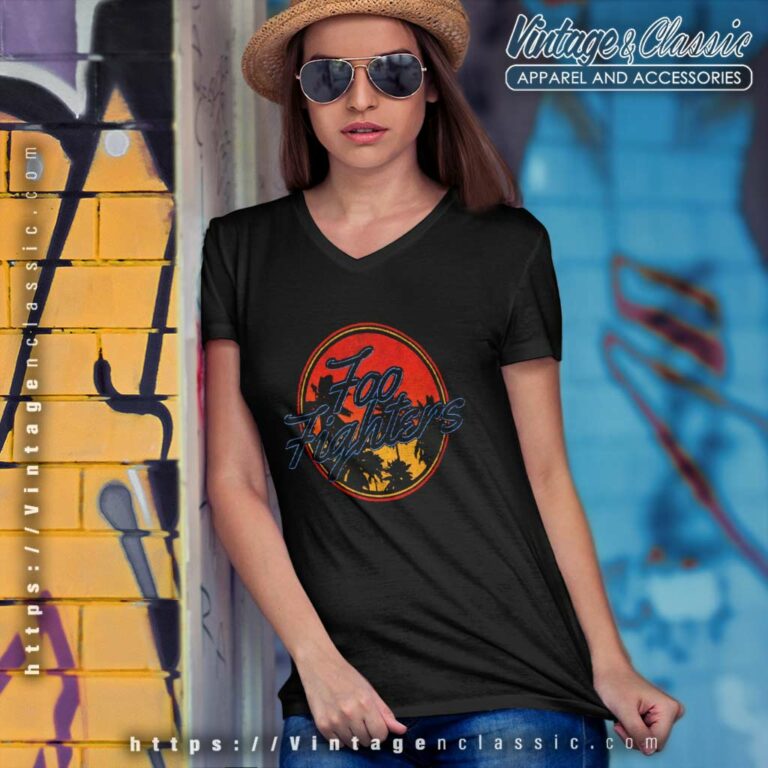 Foo Fighters Shirt Circle Palm Tree V Neck TShirt Foo Fighters Shirt Circle Palm Tree V Neck TShirt