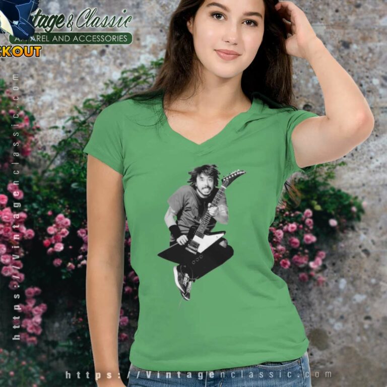 Foo Fighters Shirt Dave Grohl Play Guitar Rock V Neck TShirt Foo Fighters Shirt Dave Grohl Play Guitar Rock V Neck TShirt