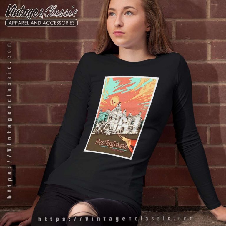 Foo Fighters Shirt Gilford New Hampshire Tour Poster Long Sleeve Tee Foo Fighters Shirt Gilford New Hampshire Tour Poster Long Sleeve Tee