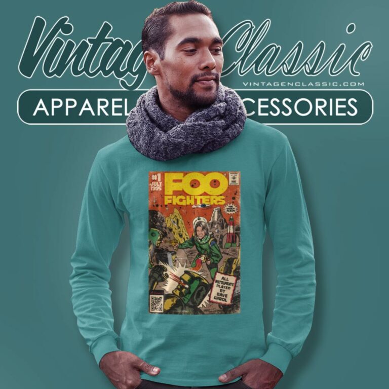 Foo Fighters Shirt Self Titled Comic Book Art Long Sleeve Tee Foo Fighters Shirt Self Titled Comic Book Art Long Sleeve Tee