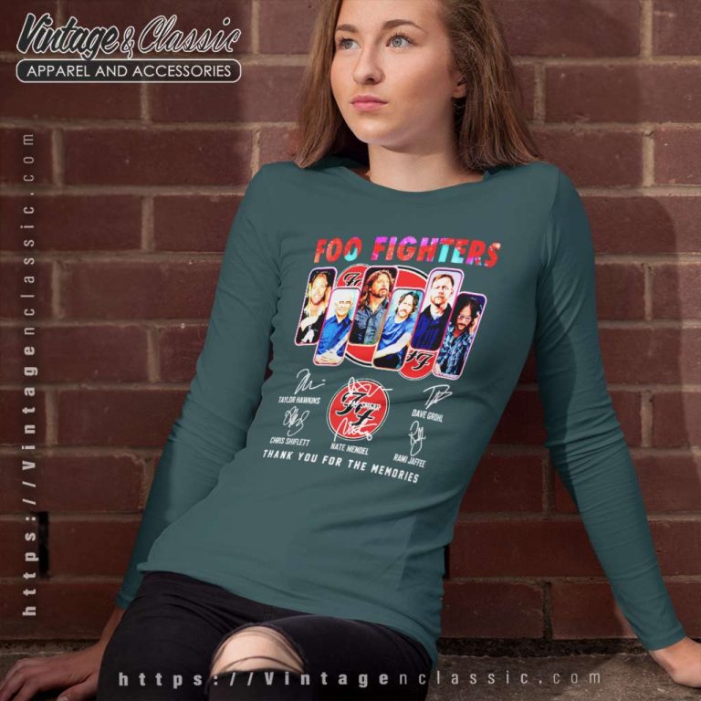 Foo Fighters Shirt Thank You For The Memories Signatures Long Sleeve Tee Foo Fighters Shirt Thank You For The Memories Signatures Long Sleeve Tee